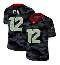Seattle Seahawks 12 Fan Men Nike 2020 Black CAMO Vapor Untouchable Limited Stitched NFL Jersey