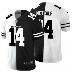 Seattle Seahawks 14 DK Metcalf Men Black V White Peace Split Nike Vapor Untouchable Limited NFL Jersey