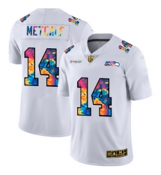 Seattle Seahawks 14 DK Metcalf Men White Nike Multi Color 2020 NFL Crucial Catch Limited NFL Jersey