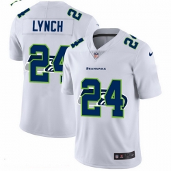 Seattle Seahawks 24 Marshawn Lynch White Men Nike Team Logo Dual Overlap Limited NFL Jersey