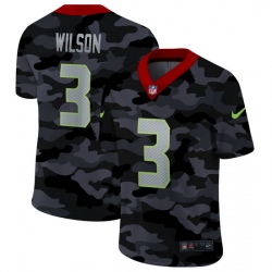 Seattle Seahawks 3 Russell Wilson Men Nike 2020 Black CAMO Vapor Untouchable Limited Stitched NFL Jersey