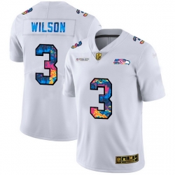 Seattle Seahawks 3 Russell Wilson Men White Nike Multi Color 2020 NFL Crucial Catch Limited NFL Jersey