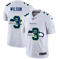 Seattle Seahawks 3 Russell Wilson White Men Nike Team Logo Dual Overlap Limited NFL Jersey