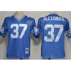 Seattle Seahawks 37 Shaun Alexander Blue Throwback NFL Jerseys