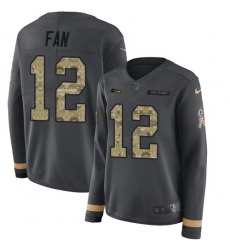 Nike Seahawks #12 Fan Anthracite Salute to Service Women Stitched Jersey
