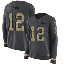 Nike Seahawks #12 Fan Anthracite Salute to Service Women Stitched Jersey