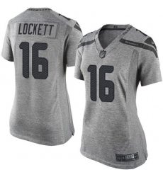 Nike Seahawks #16 Tyler Lockett Gray Womens Stitched NFL Limited