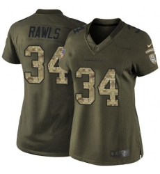 Nike Seahawks #34 Thomas Rawls Green Womens Stitched NFL Limited Salute to Service Jer