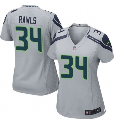 Nike Seahawks #34 Thomas Rawls Grey Alternate Womens Stitched NFL Elite Jersey
