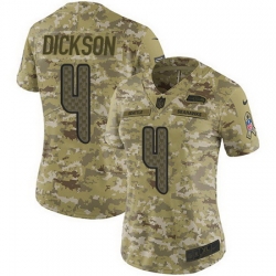 Nike Seahawks 4 Michael Dickson Camo Womens Stitched NFL Limited 2018 Salute to Service Jersey