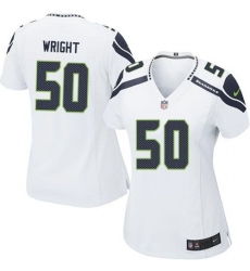 Nike Seahawks #50 K J  Wright White Womens Stitched NFL Elite Jersey