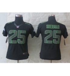 Nike Women Seattle Seahawks #25 Sherman Black Jerseys(Impact Limited)