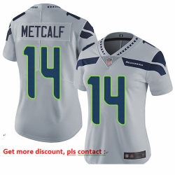 Seahawks 14 D K  Metcalf Grey Alternate Women Stitched Football Vapor Untouchable Limited Jersey