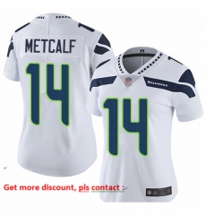 Seahawks 14 D K  Metcalf White Women Stitched Football Vapor Untouchable Limited Jersey