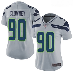 Seahawks #90 Jadeveon Clowney Grey Alternate Women Stitched Football Vapor Untouchable Limited Jersey