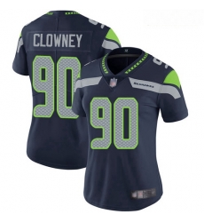 Seahawks #90 Jadeveon Clowney Steel Blue Team Color Women Stitched Football Vapor Untouchable Limited Jersey