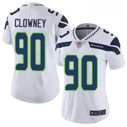 Seahawks #90 Jadeveon Clowney White Women Stitched Football Vapor Untouchable Limited Jersey
