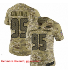 Seahawks 95 L J  Collier Camo Women Stitched Football Limited 2018 Salute to Service Jersey