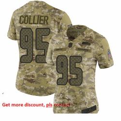Seahawks 95 L J  Collier Camo Women Stitched Football Limited 2018 Salute to Service Jersey