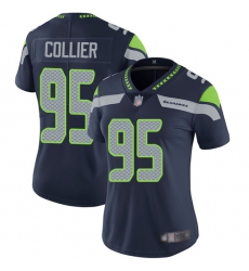 Seahawks 95 L J  Collier Steel Blue Team Color Women Stitched Football Vapor Untouchable Limited Jersey