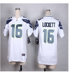 Women Nike Seahawks #16 Tyler Lockett White Stitched NFL Elite Jersey
