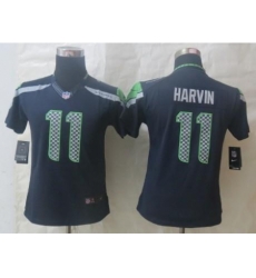 Women Nike Seattle Seahawks 11 Percy Harvin Blue Limited NFL Jersey