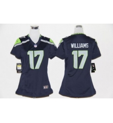 Women Nike Seattle Seahawks 17# Mike Williams Blue Nike NFL Jerseys