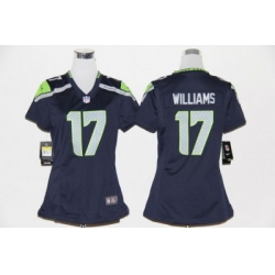 Women Nike Seattle Seahawks 17# Mike Williams Blue Nike NFL Jerseys