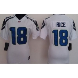 Women Nike Seattle Seahawks 18# Sidney Rice White Nike NFL Jerseys
