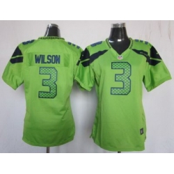 Women Nike Seattle Seahawks #3 Russell Wilso Green NFL Jerseys