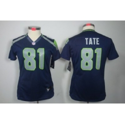 Women Nike Seattle Seahawks #81 Golden Tate Blue Color NFL LIMITED Jerseys