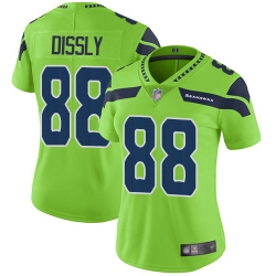 Women Seahawks 88 Will Dissly Green Stitched Football Limited Rush Jersey