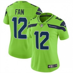 Women Seattle Seahawks 12 Fan Green Vapor Untouchable Limited Stitched NFL Jersey