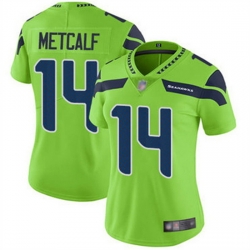 Women Seattle Seahawks 14 D K  Metcalf Green Vapor Untouchable Stitched Jersey