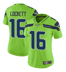Womens Nike Seahawks #16 Tyler Lockett Green  Stitched NFL Limited Rush Jersey