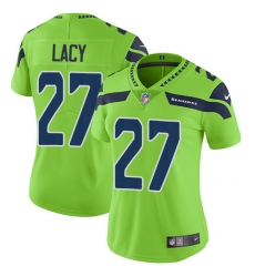Womens Nike Seahawks #27 Eddie Lacy Green  Stitched NFL Limited Rush Jersey