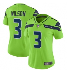 Womens Nike Seahawks #3 Russell Wilson Green  Stitched NFL Limited Rush Jersey