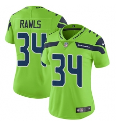 Womens Nike Seahawks #34 Thomas Rawls Green  Stitched NFL Limited Rush Jersey