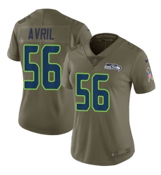 Womens Nike Seahawks #56 Cliff Avril Olive  Stitched NFL Limited 2017 Salute to Service Jersey