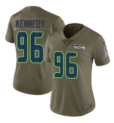 Womens Nike Seahawks #96 Cortez Kennedy Olive  Stitched NFL Limited 2017 Salute to Service Jersey