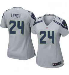Womens Nike Seattle Seahawks 24 Marshawn Lynch Game Grey Alternate NFL Jersey