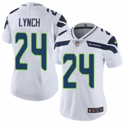 Womens Nike Seattle Seahawks 24 Marshawn Lynch White Vapor Untouchable Limited Player NFL Jersey