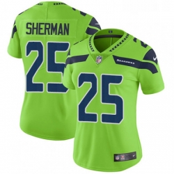 Womens Nike Seattle Seahawks 25 Richard Sherman Elite Green Rush Vapor Untouchable NFL Jersey