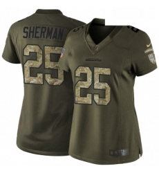 Womens Nike Seattle Seahawks 25 Richard Sherman Elite Green Salute to Service NFL Jersey