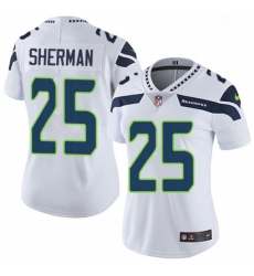 Womens Nike Seattle Seahawks 25 Richard Sherman Elite White NFL Jersey