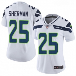 Womens Nike Seattle Seahawks 25 Richard Sherman Elite White NFL Jersey