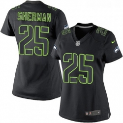 Womens Nike Seattle Seahawks 25 Richard Sherman Limited Black Impact NFL Jersey