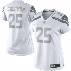 Womens Nike Seattle Seahawks 25 Richard Sherman Limited White Platinum NFL Jersey