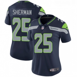 Womens Nike Seattle Seahawks 25 Richard Sherman Steel Blue Team Color Vapor Untouchable Limited Player NFL Jersey