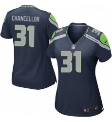Womens Nike Seattle Seahawks 31 Kam Chancellor Game Steel Blue Team Color NFL Jersey